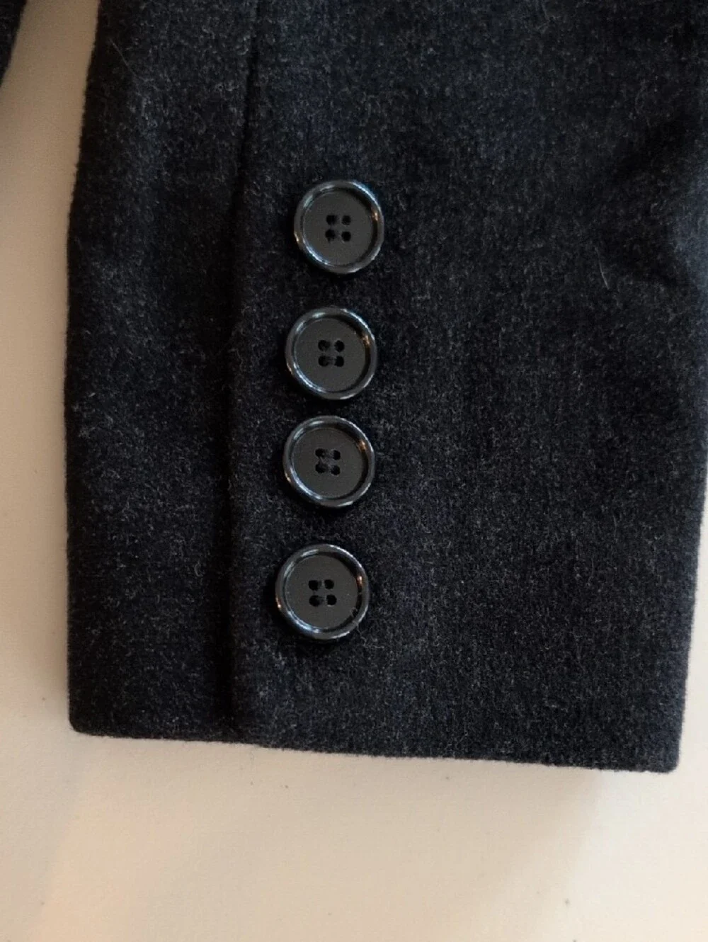 Worthington Charcoal 100% Wool Single-Breasted Pea Coat Petite Small